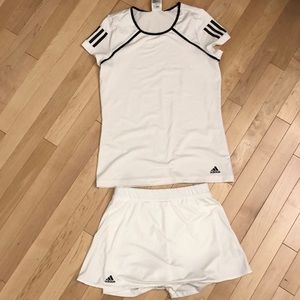 Adidas Girls Tennis Outfit White XL
